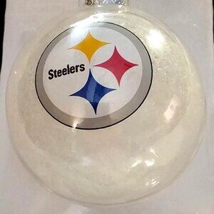 Pittsburgh Steelers Ornament Glass Snowball Christmas Tree New NFL